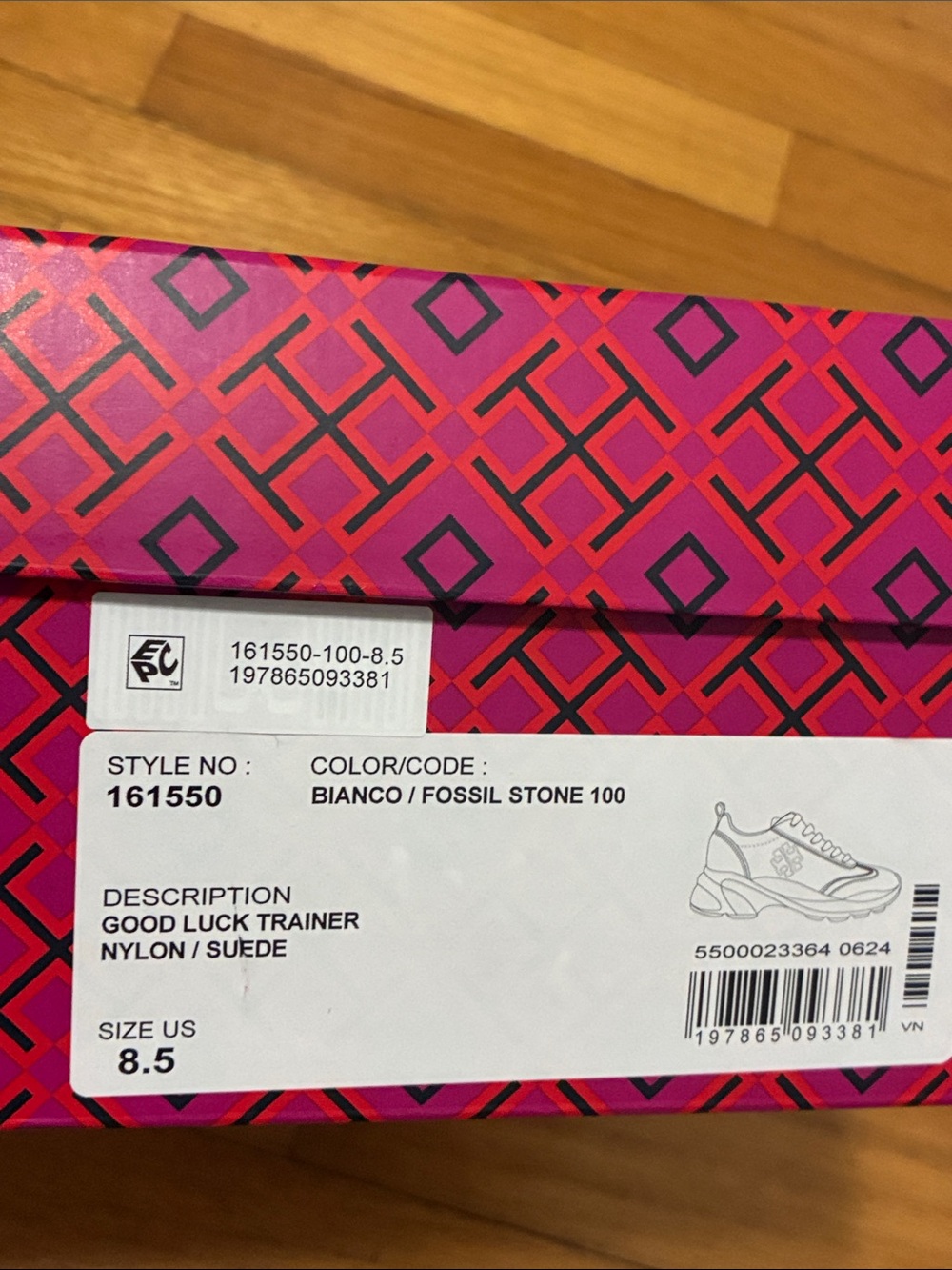Tory Burch Good Luck Trainer Sneaker White New Ivory Gray Suede Logo 8.5 Authent - Picture 17 of 17